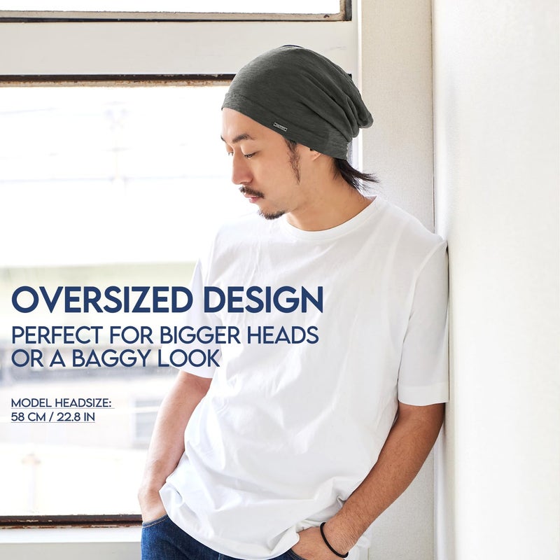 CHARM Cotton Summer Beanie for Men & Women - Slouchy Lightweight Chemo Headwear for Women, Hipster Fashion Slouchy Hat Light Blue - Image 3